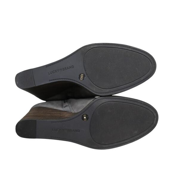 Lucky Brand Womens 8.5 Semihr Wedge Leather Suede Lace Up Booties - Picture 10 of 10